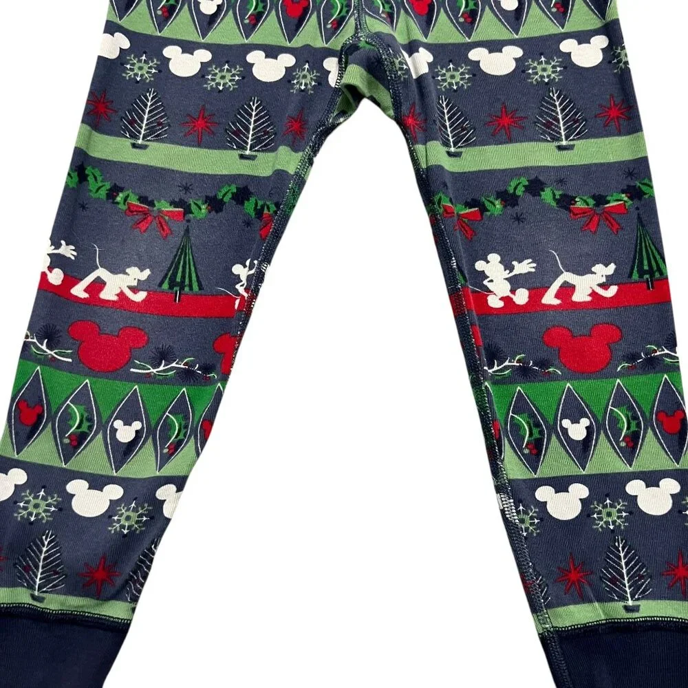 Hanna Andersson + Disney Sz 100 (4Y) Mickey Mouse Fair Isle Christmas Pajamas